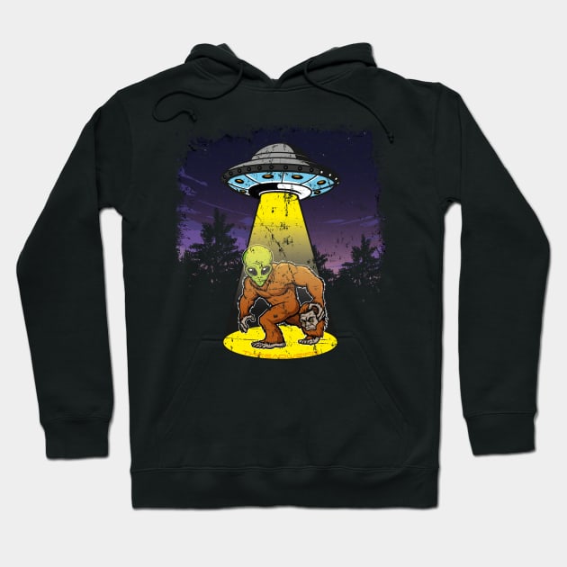 Bigfoot Is An Alien Hoodie by ThreadWeird Apparel Company